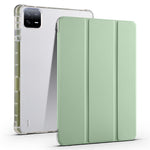 For Xiaomi Pad 6 / Pad 6 Pro Tri-Fold Stand Case PU Leather Transparent Back Tablet Cover with Pencil Slot