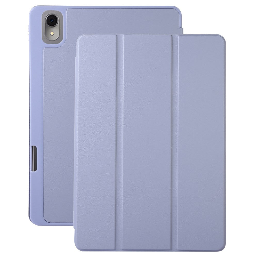 For Huawei MatePad 11 (2023) Solid Color PU Leather Cover Tri-Fold Stand Tablet Case with Pencil Slot