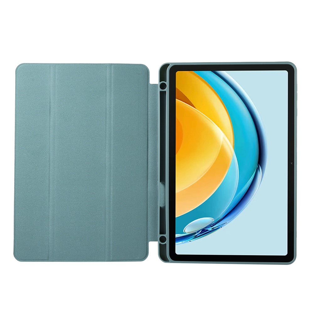 For Huawei MatePad SE 10.4-inch Solid Color PU Leather Tablet Cover Tri-Fold Stand Anti-drop Case with Pencil Slot