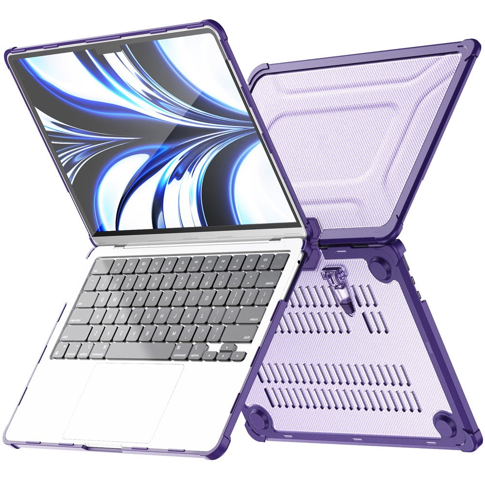 MacBook Air 13 tommer (2026) A3449 / (2025) A3240 / (2024) A3113 / (2022) A2681 Laptopetui PC + TPU-støtte Varmeafledende beskyttelse