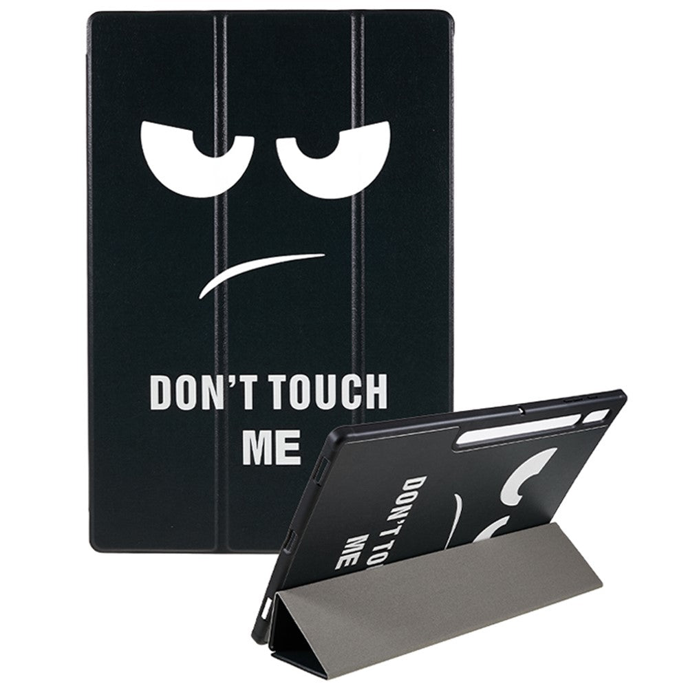 For Samsung Galaxy Tab S8 Ultra Trifold Stand Tablet Case PU Leather Pattern Printing Cover