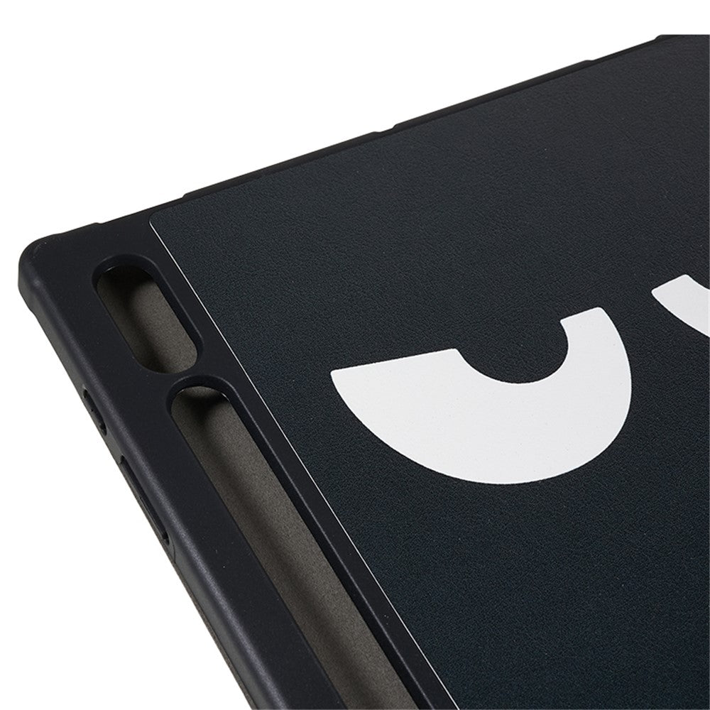 For Samsung Galaxy Tab S8 Ultra Trifold Stand Tablet Case PU Leather Pattern Printing Cover