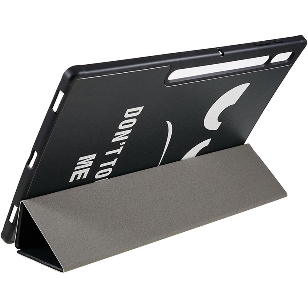 For Samsung Galaxy Tab S8 Ultra Trifold Stand Tablet Case PU Leather Pattern Printing Cover