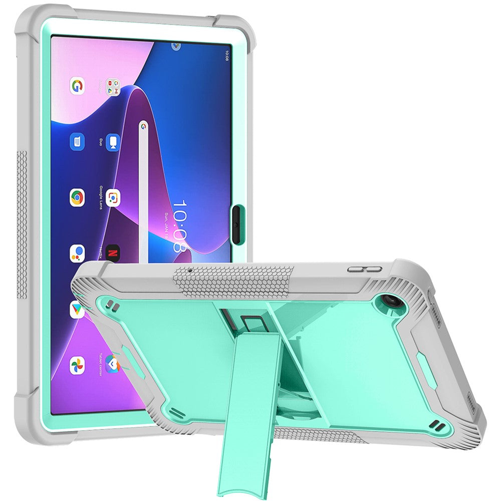 For Lenovo Tab M10 Plus (3rd Gen) / Xiaoxin Pad 2022 10.6 inch Anti-Scratch Tablet Cover Kickstand Silicone + PC Case Shell