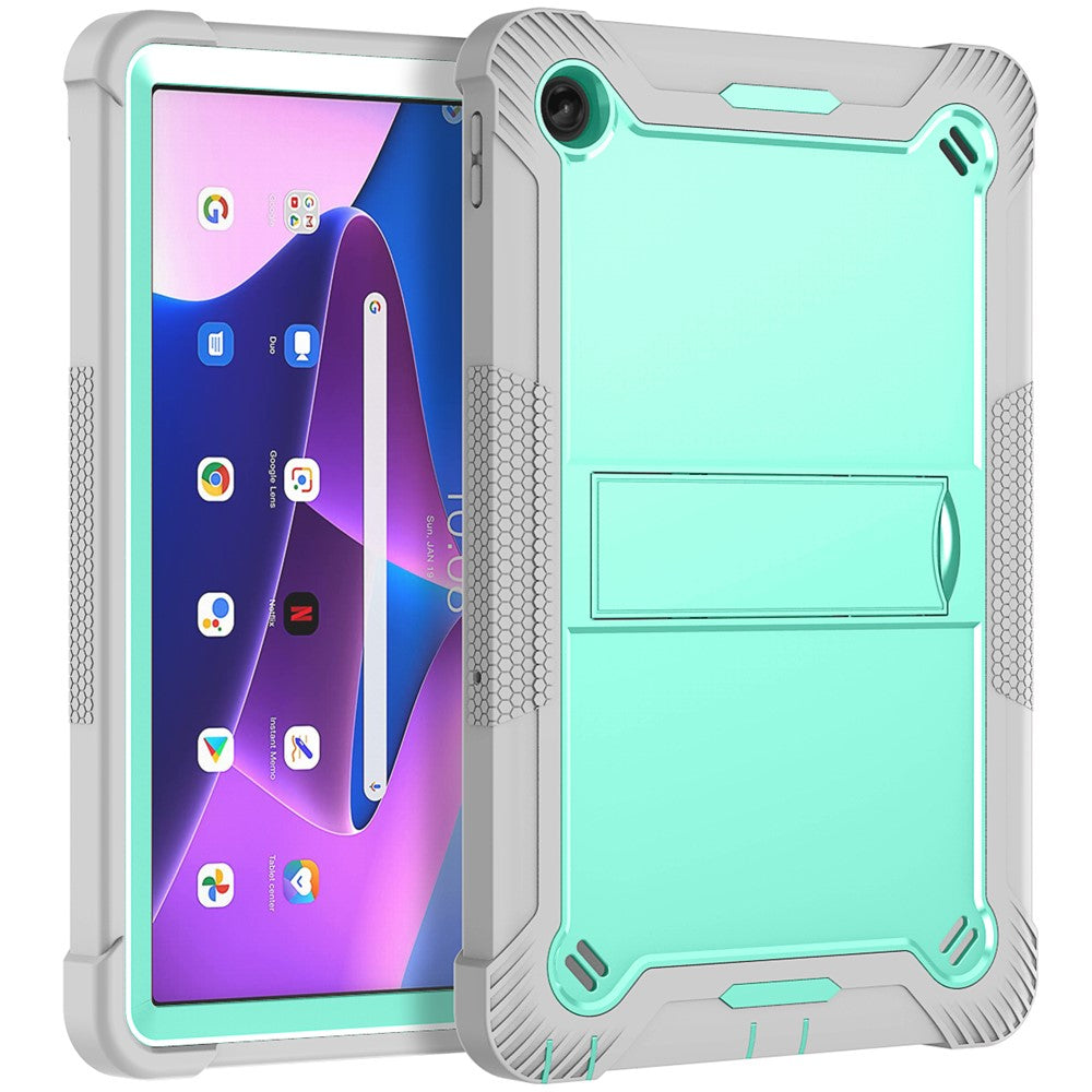 For Lenovo Tab M10 Plus (3rd Gen) / Xiaoxin Pad 2022 10.6 inch Anti-Scratch Tablet Cover Kickstand Silicone + PC Case Shell