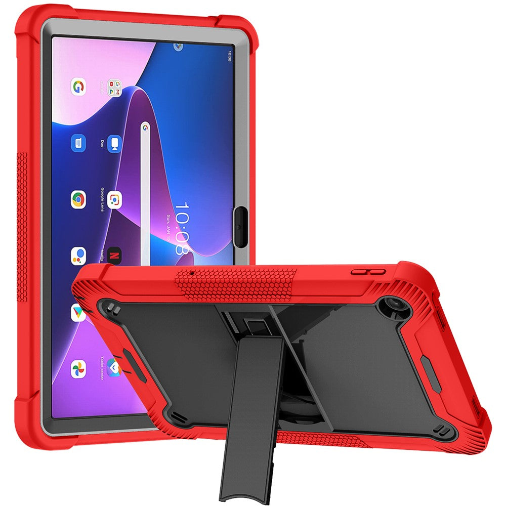 For Lenovo Tab M10 Plus (3rd Gen) / Xiaoxin Pad 2022 10.6 inch Anti-Scratch Tablet Cover Kickstand Silicone + PC Case Shell