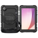 Lenovo Tab M8 (4. generation) 2024 TB-301XU / M8 (4. generation) 2023 TB-300FU silikone- og PC-etui med stativ og PET-skærmbeskyttelsesfilm
