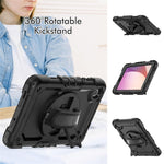 Lenovo Tab M8 (4. generation) 2024 TB-301XU / M8 (4. generation) 2023 TB-300FU silikone- og PC-etui med stativ og PET-skærmbeskyttelsesfilm
