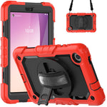 Lenovo Tab M8 (4. generation) 2024 TB-301XU / M8 (4. generation) 2023 TB-300FU silikone- og PC-etui med stativ og PET-skærmbeskyttelsesfilm