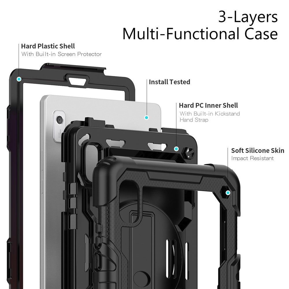 Stativfodral för surfplatta till Lenovo Tab M9 TB-310FU / K9 9" TB310 2023 Handrem Silikon + PC Surfplatta med axelrem PET-skärmfilm