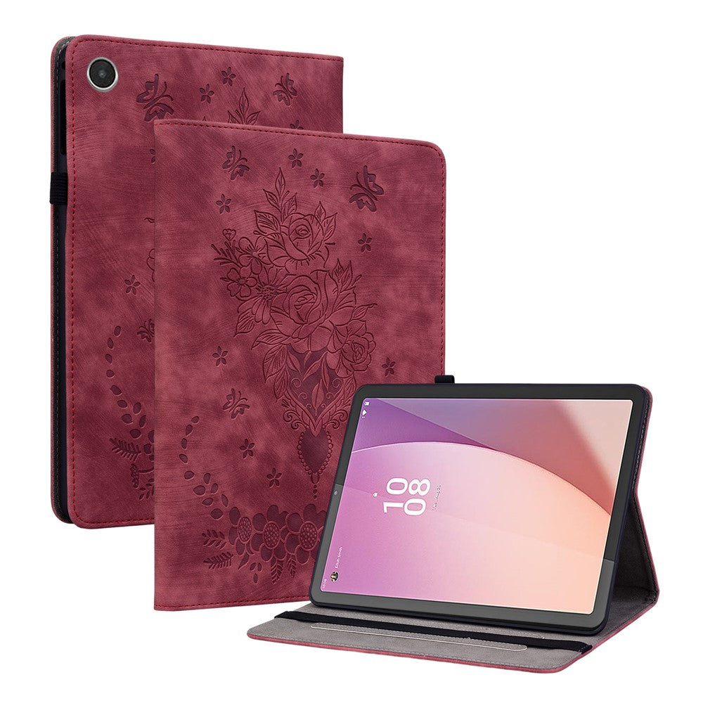 Lenovo Tab M8 (4:e generationen) 2024 TB-301XU / M8 (4:e generationen) 2023 TB-300FU Stativfodral Surfplatta Präglat PU-läder Korthållare Surfplatta Skydd