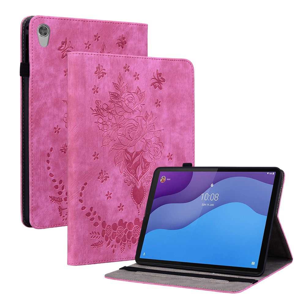 PU-läderfodral till Lenovo Tab M10 HD Gen 2 TB-X306X / TB-X306F stativ med tryckt surfplatta