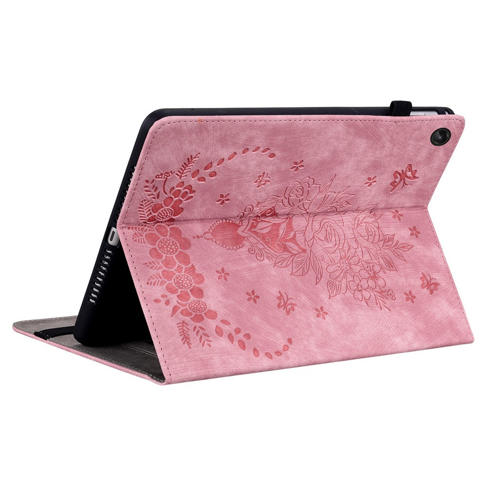 For Lenovo Tab M10 (Gen 3) Shockproof PU Leather Case Imprinted Design Stand Tablet Cover with Pen Holder