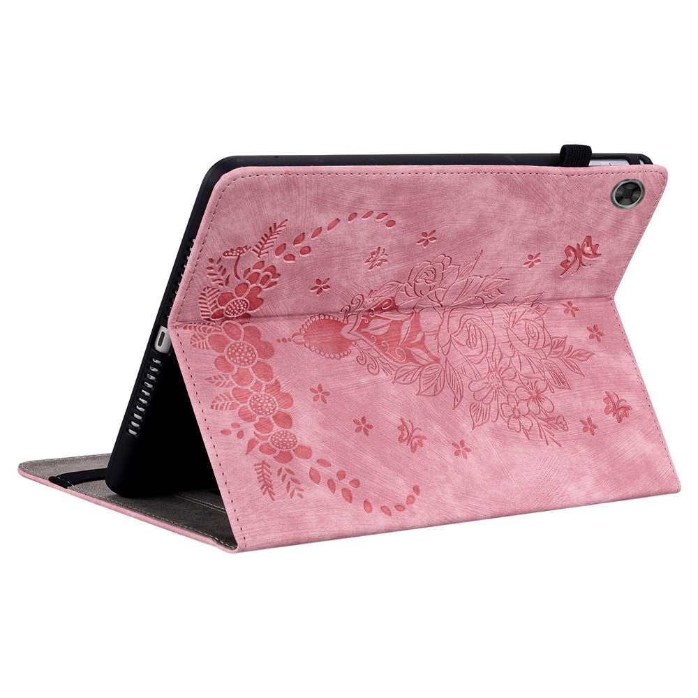 PU Leather Case for Lenovo Tab M7 (3rd Gen) Anti-drop Imprinted Tablet Stand Cover with Pen Holder