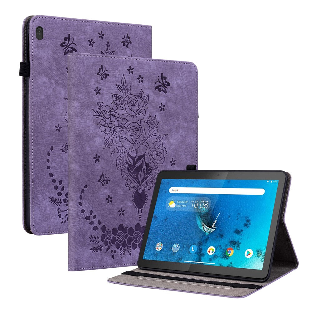 For Lenovo Tab M10 TB-X605L / TB-X605F / Tab M10 HD TB-X505F / TB-X505L Imprinted Stand Cover PU Leather Case