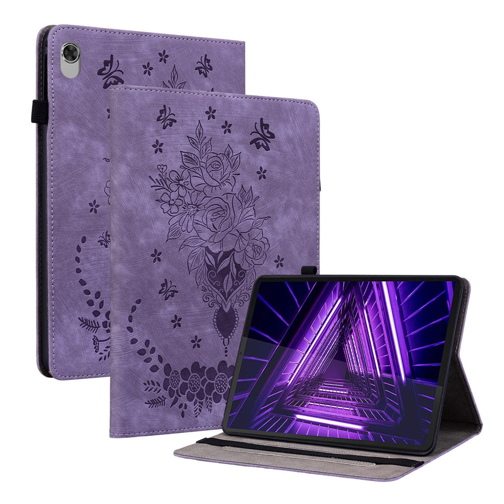 For Lenovo M10 Plus 10.3" TB-X606F / TB-X606X Shockproof Shell Imprinted Stand Cover PU Leather Case