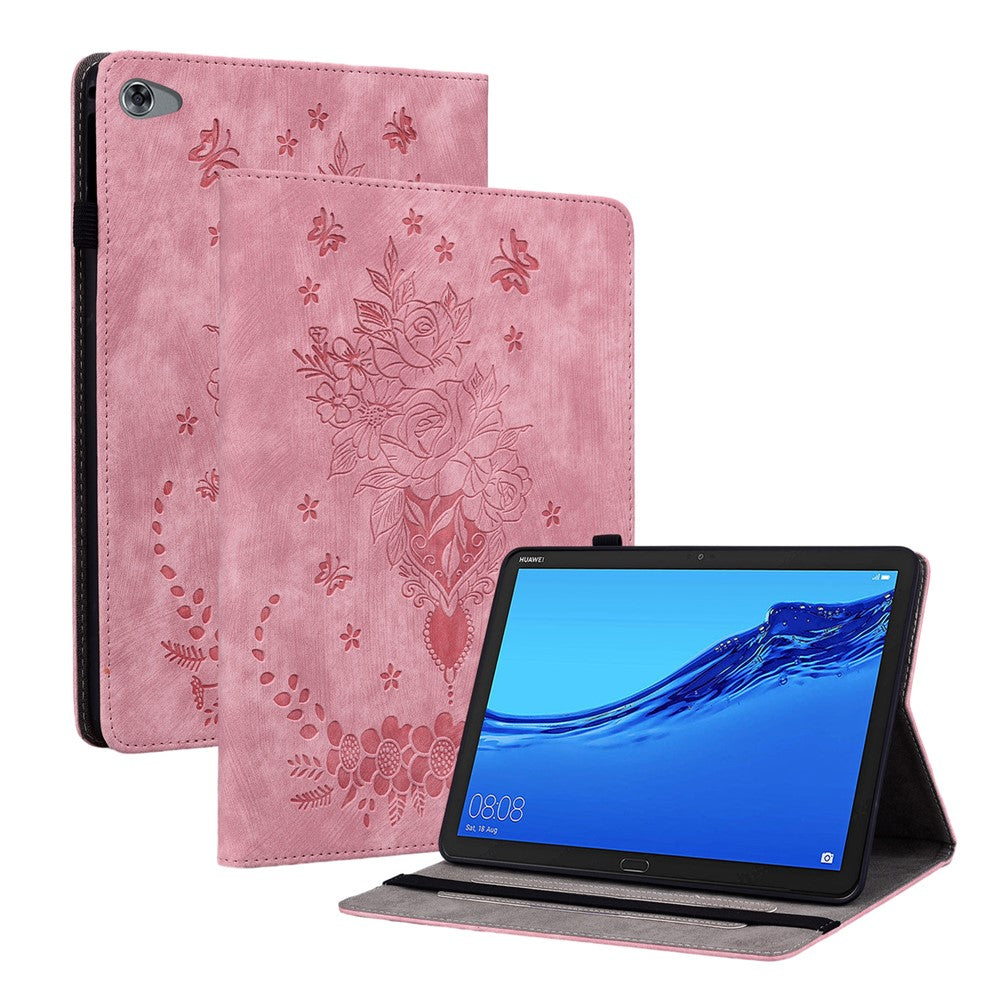 Protective Case for Huawei MediaPad M5 lite 10.1 / MediaPad C5 10 Imprinted Stand PU Leather Cover