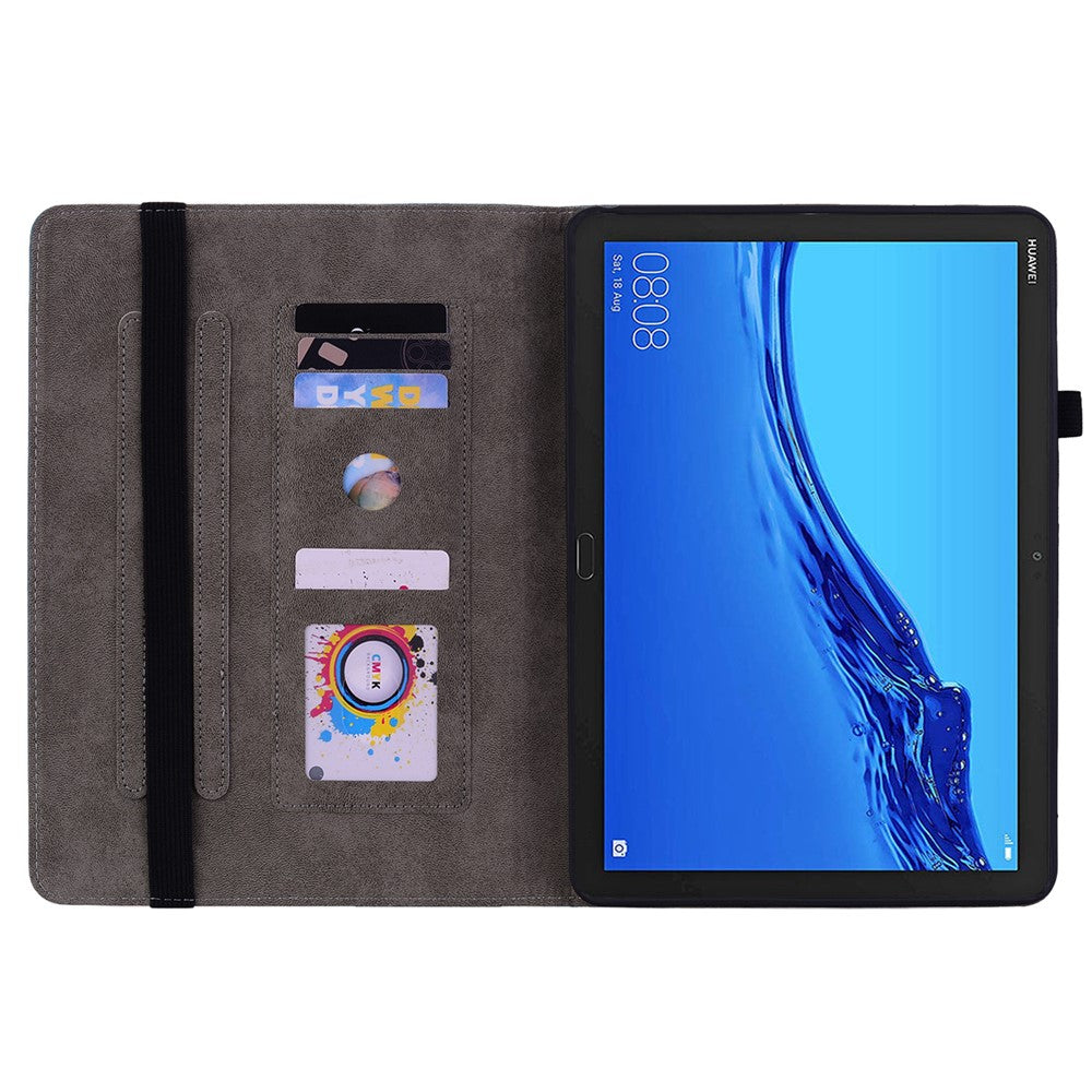Protective Case for Huawei MediaPad M5 lite 10.1 / MediaPad C5 10 Imprinted Stand PU Leather Cover