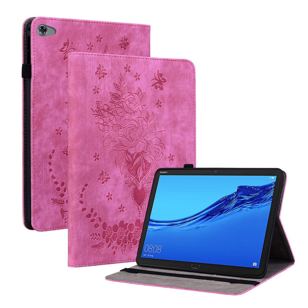 Protective Case for Huawei MediaPad M5 lite 10.1 / MediaPad C5 10 Imprinted Stand PU Leather Cover