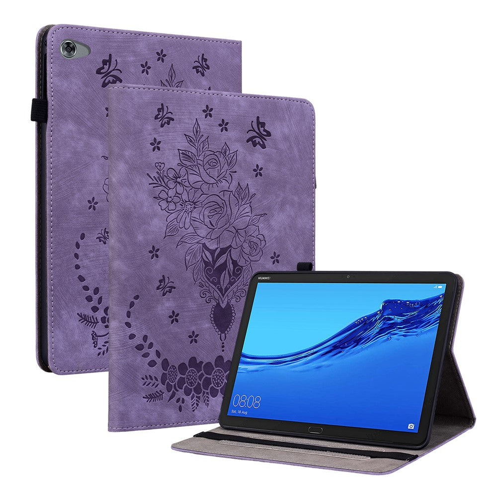 Protective Case for Huawei MediaPad M5 lite 10.1 / MediaPad C5 10 Imprinted Stand PU Leather Cover