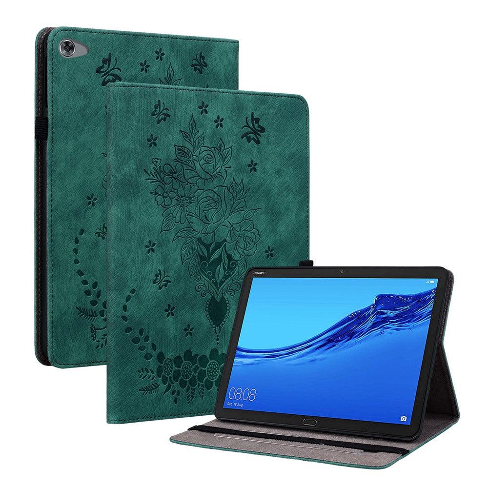Protective Case for Huawei MediaPad M5 lite 10.1 / MediaPad C5 10 Imprinted Stand PU Leather Cover