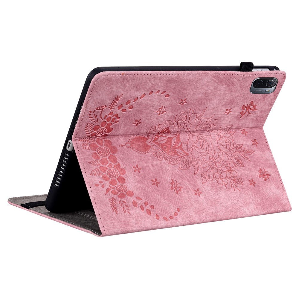 For Xiaomi Pad 5 / Pad 5 Pro Card Holder Tablet Case Foldable Stand Imprinted Leather Tablet Cover