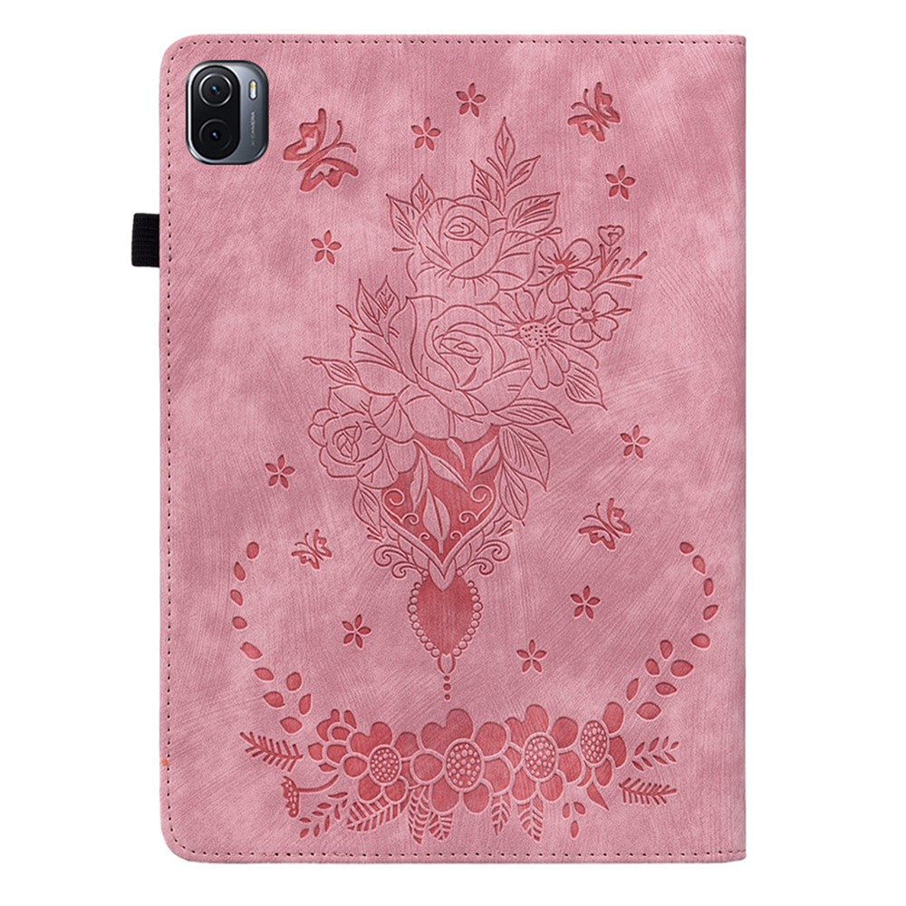For Xiaomi Pad 5 / Pad 5 Pro Card Holder Tablet Case Foldable Stand Imprinted Leather Tablet Cover