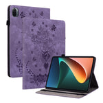 For Xiaomi Pad 5 / Pad 5 Pro Card Holder Tablet Case Foldable Stand Imprinted Leather Tablet Cover