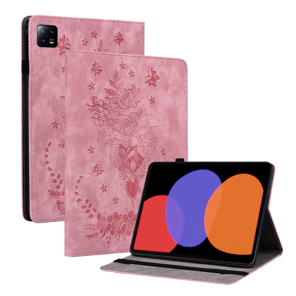 For Xiaomi Pad 6 / Pad 6 Pro Stand Card Slots Tablet Case Imprinted PU Leather Tablet Cover