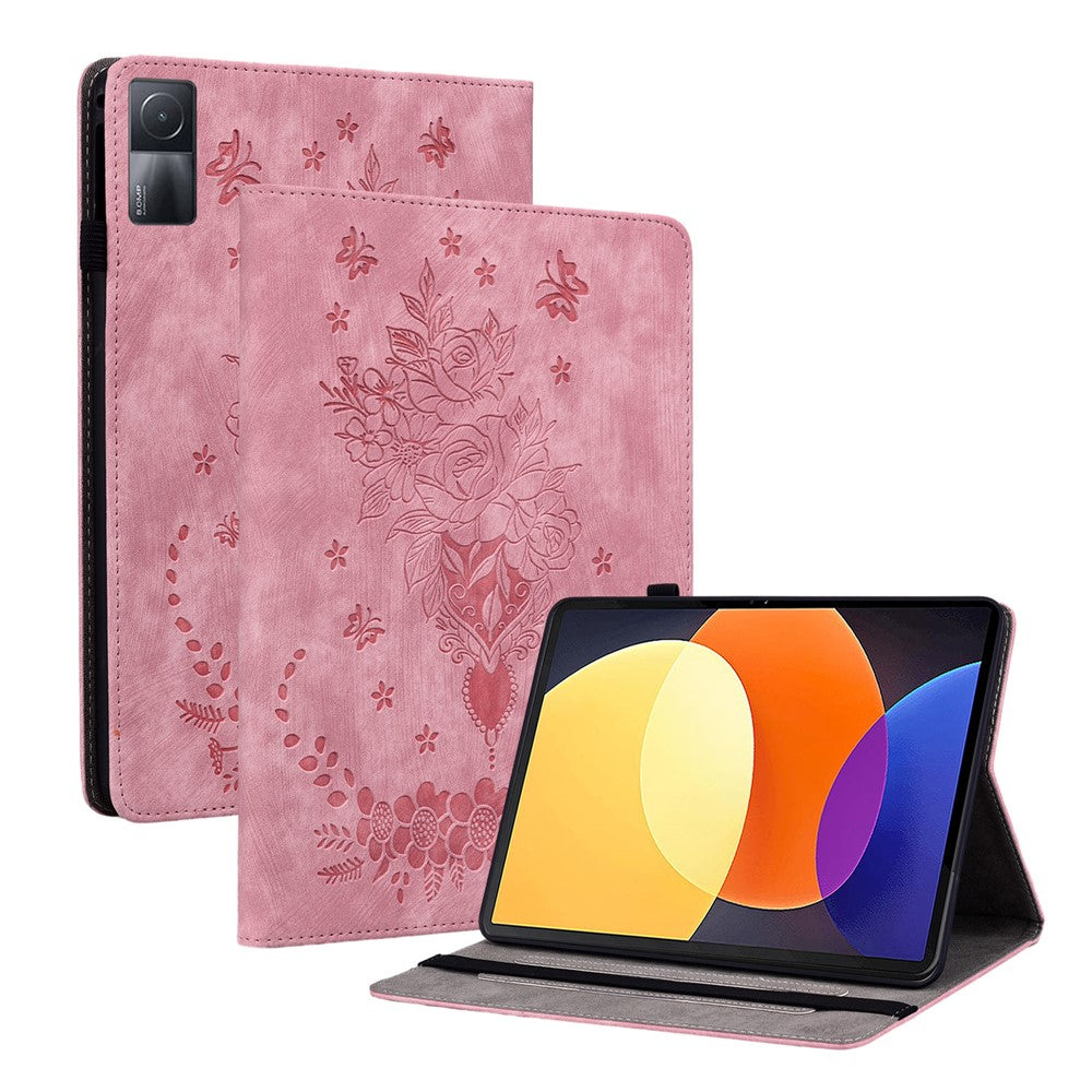 Adjustable Stand Tablet Cover for Xiaomi Redmi Pad , Card Holder Imprinted PU Leather Tablet Case