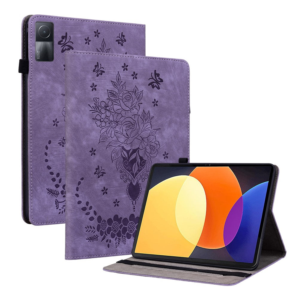 Adjustable Stand Tablet Cover for Xiaomi Redmi Pad , Card Holder Imprinted PU Leather Tablet Case