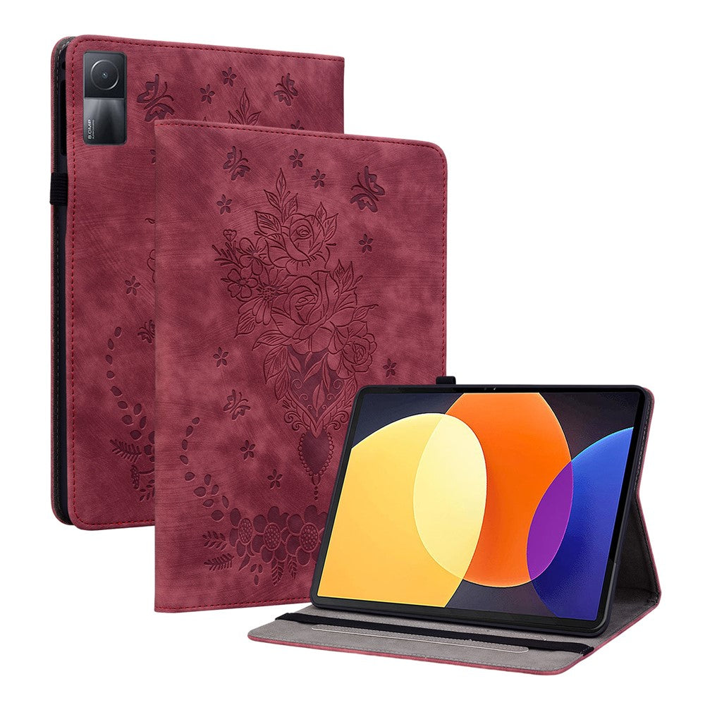 Adjustable Stand Tablet Cover for Xiaomi Redmi Pad , Card Holder Imprinted PU Leather Tablet Case