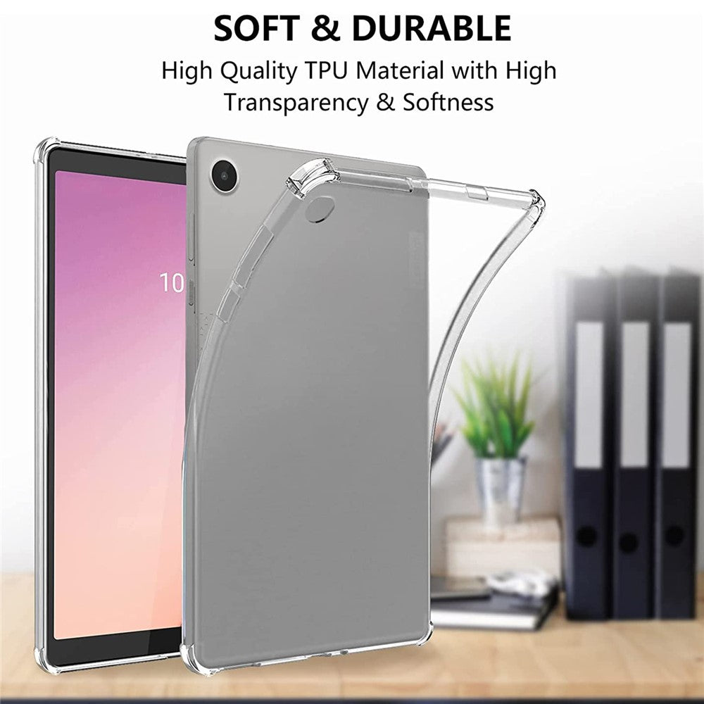 Lenovo Tab M8 (4:e generationen) 2024 TB-301XU / M8 (4:e generationen) 2023 TB-300FU Transparent surfplatteskal Förstärkta hörn Fallskyddande surfplatta i TPU-fodral