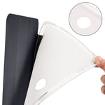For Oppo Pad 2 Tri-Fold Stand Tablet Case PU Leather Transparent Back Protective Cover with Pencil Holder
