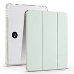For Oppo Pad 2 Tri-Fold Stand Tablet Case PU Leather Transparent Back Protective Cover with Pencil Holder