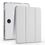 For Oppo Pad 2 Tri-Fold Stand Tablet Case PU Leather Transparent Back Protective Cover with Pencil Holder