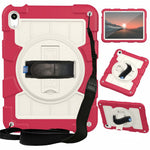 Til iPad (2025) / 10.9 (2022) TPU+PC Tablet Cover Roterende Håndrem Støttefod Cover med Skulderrem
