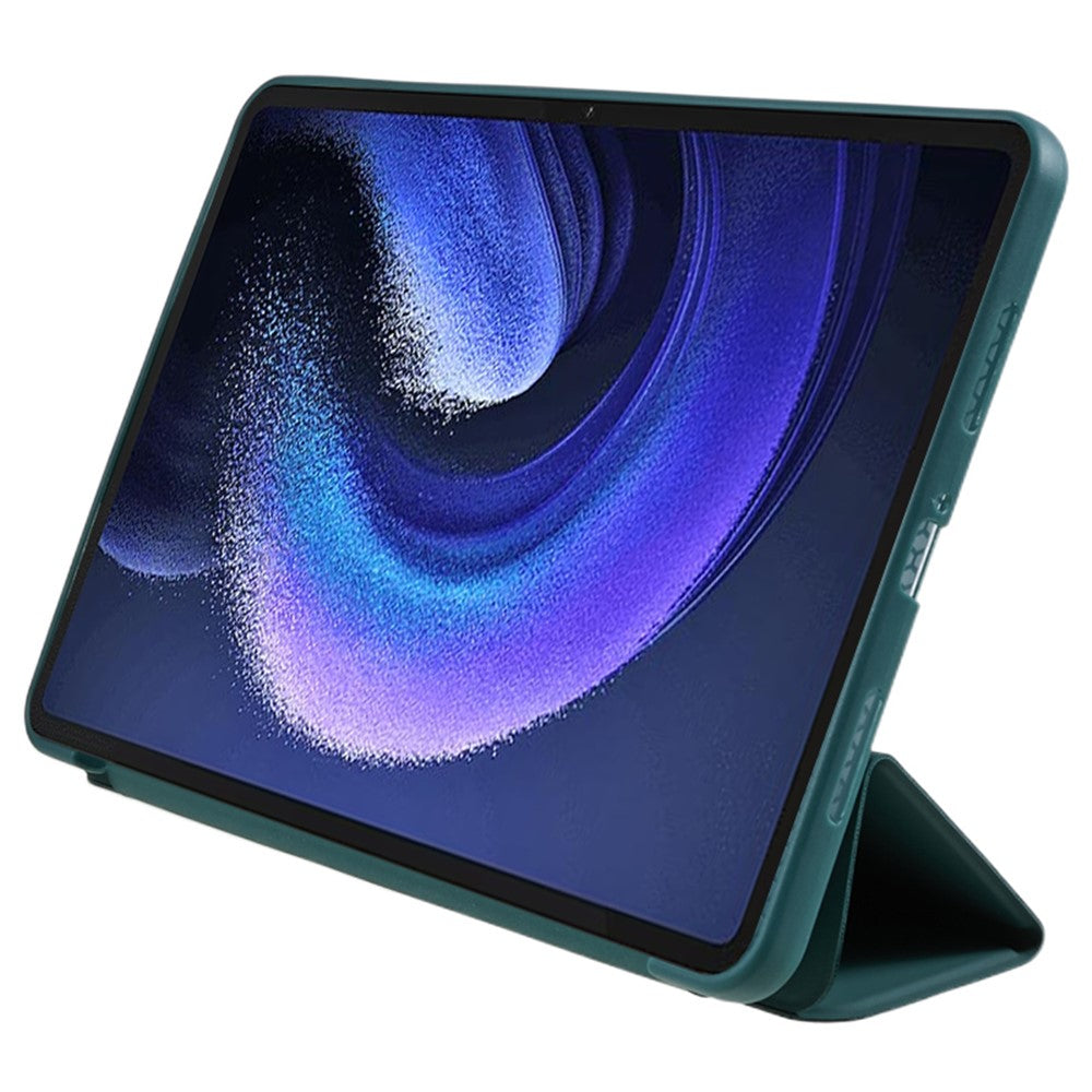 For Xiaomi Pad 6 / Pad 6 Pro Tri-fold Stand Tablet Case PU Leather Honeycomb Texture Auto Wake / Sleep Smart Cover