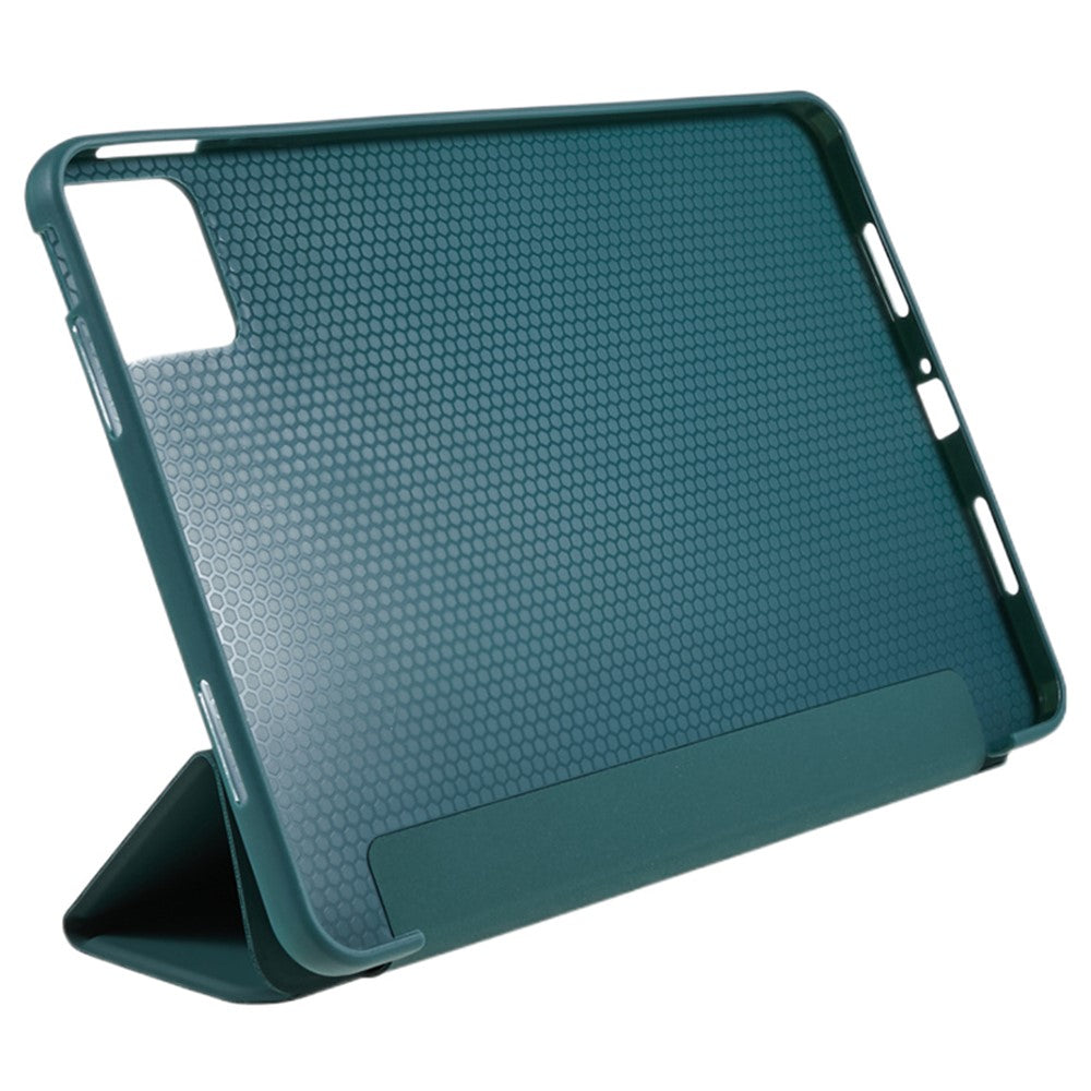 For Xiaomi Pad 6 / Pad 6 Pro Tri-fold Stand Tablet Case PU Leather Honeycomb Texture Auto Wake / Sleep Smart Cover