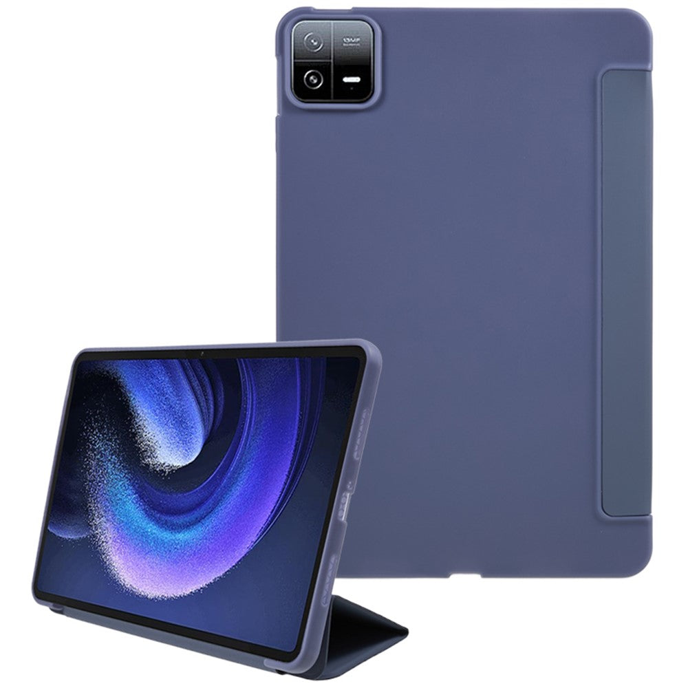 For Xiaomi Pad 6 / Pad 6 Pro Tri-fold Stand Tablet Case PU Leather Honeycomb Texture Auto Wake / Sleep Smart Cover