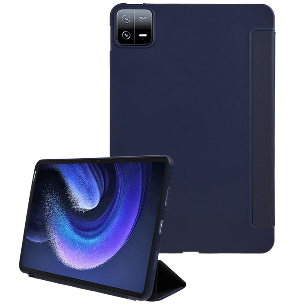 For Xiaomi Pad 6 / Pad 6 Pro Tri-fold Stand Tablet Case PU Leather Honeycomb Texture Auto Wake / Sleep Smart Cover