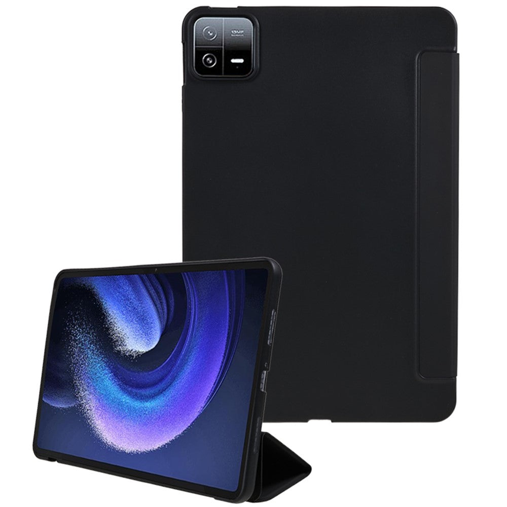 For Xiaomi Pad 6 / Pad 6 Pro Tri-fold Stand Tablet Case PU Leather Honeycomb Texture Auto Wake / Sleep Smart Cover