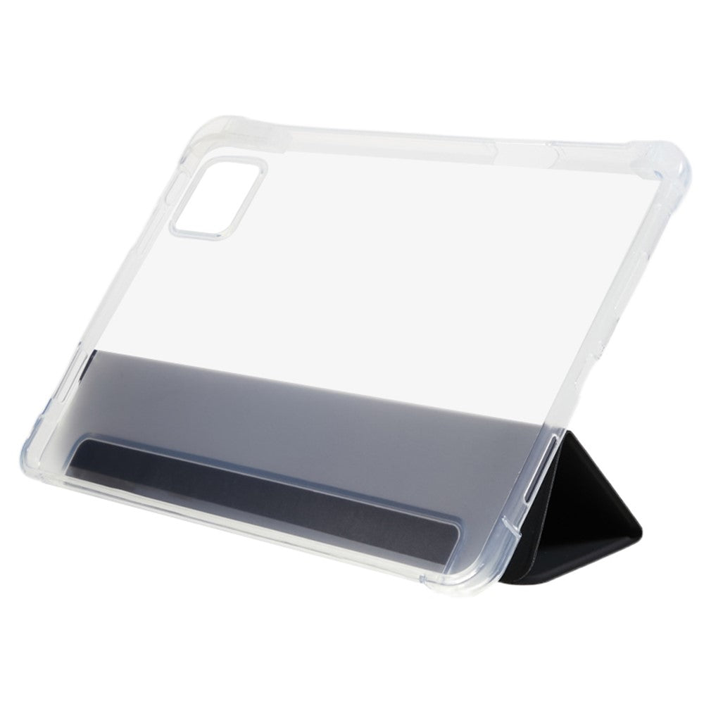For Xiaomi Pad 6 /  Pad 6 Pro Tri-Fold Stand Tablet Case PU Leather Transparent Back Smart Cover with Pencil Holder
