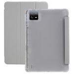 For Xiaomi Pad 6 /  Pad 6 Pro Tri-Fold Stand Tablet Case PU Leather Transparent Back Smart Cover with Pencil Holder