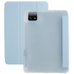 For Xiaomi Pad 6 /  Pad 6 Pro Tri-Fold Stand Tablet Case PU Leather Transparent Back Smart Cover with Pencil Holder