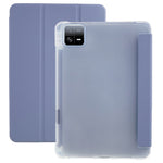 For Xiaomi Pad 6 /  Pad 6 Pro Tri-Fold Stand Tablet Case PU Leather Transparent Back Smart Cover with Pencil Holder