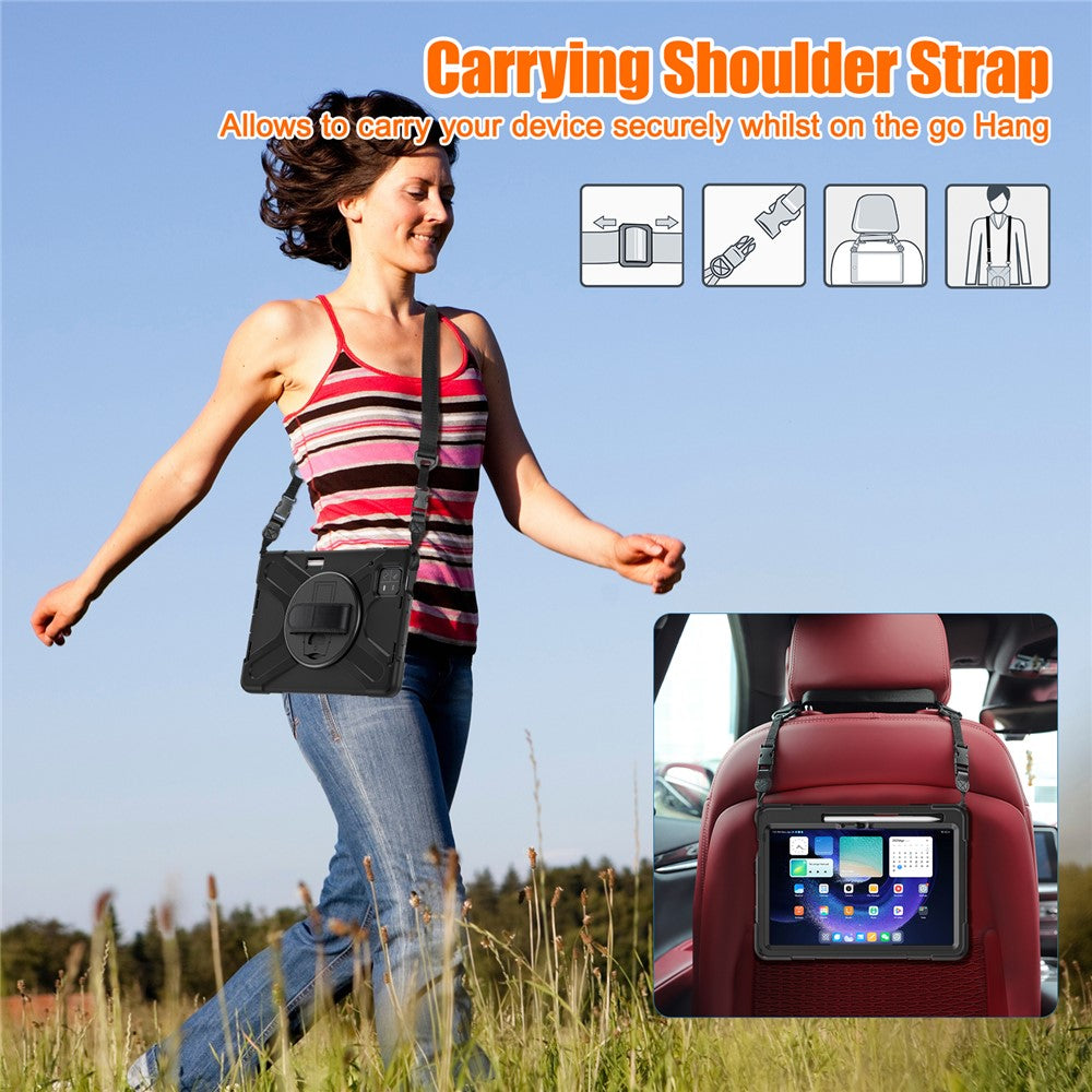 For Xiaomi Pad 6 / Pad 6 Pro Tablet Case PC+Silicone Kickstand Rugged Protective Cover with Hand Strap / Shoulder Strap