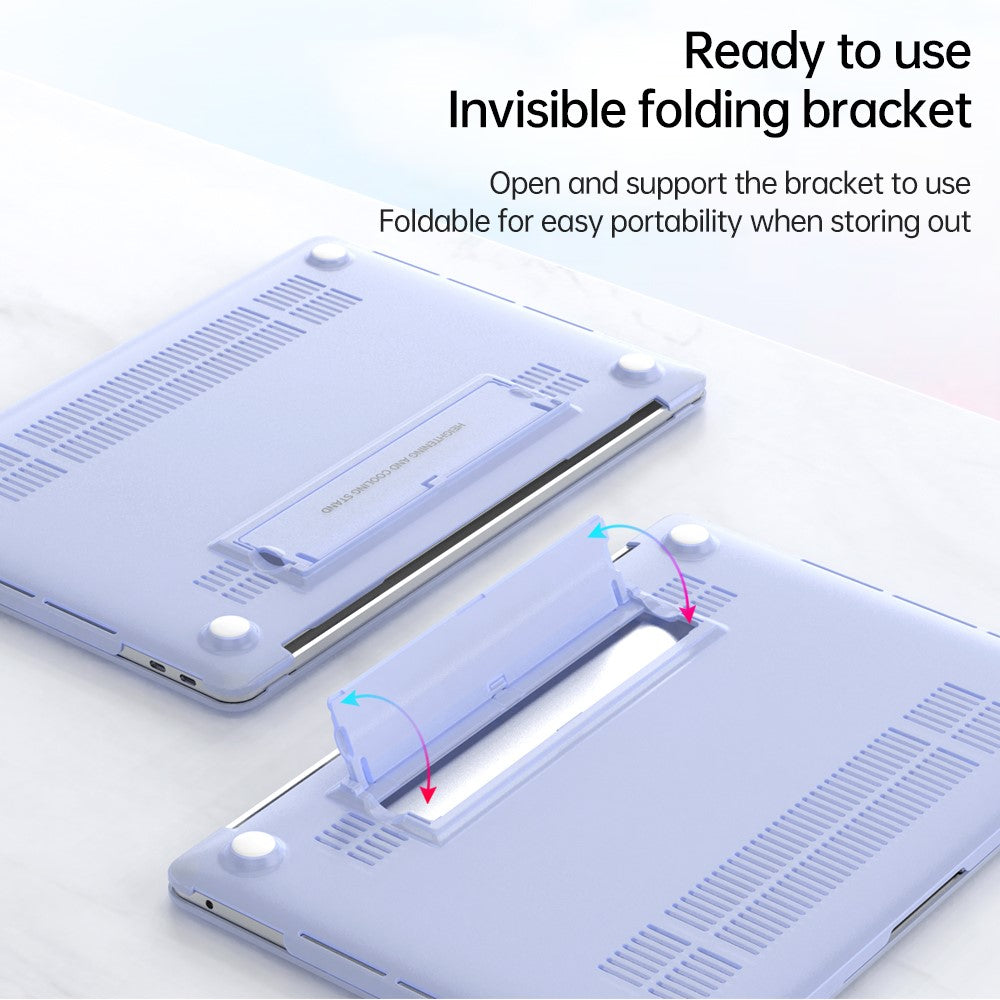 For MacBook Air 13 inch (2018) A1932 / (2020) / (2021) A2179 A2337 Laptop PC Protective Case Heat Dissipation Kickstand Cover