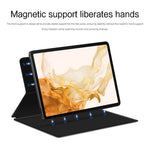 For Samsung Galaxy Tab S8+ / S7+ / S7 FE Stand Magnetic Case PU Leather+PC Smart Tablet Cover
