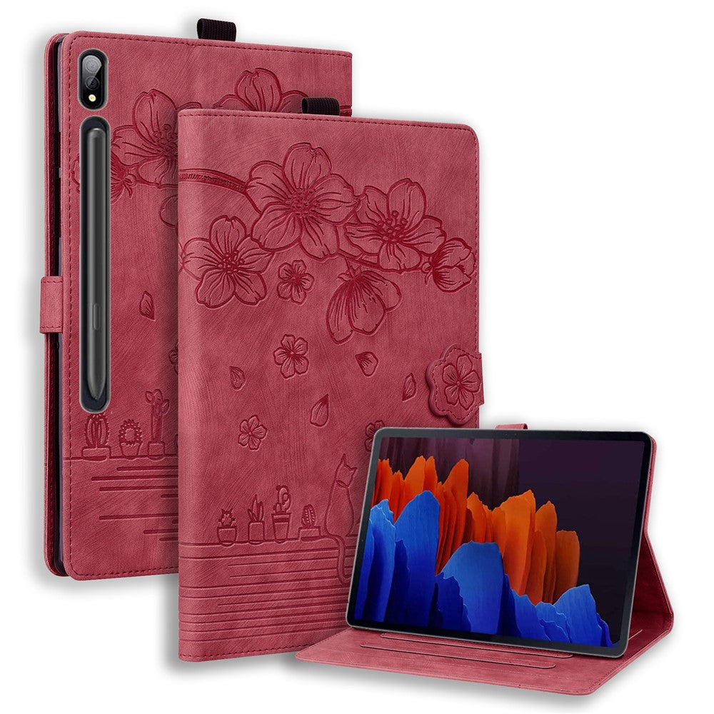 Kortholder Tabletcover til Samsung Galaxy Tab S9+ / S8+ / S7+ / S7 FE T970 T976B PU Læder Stand Tabletcover